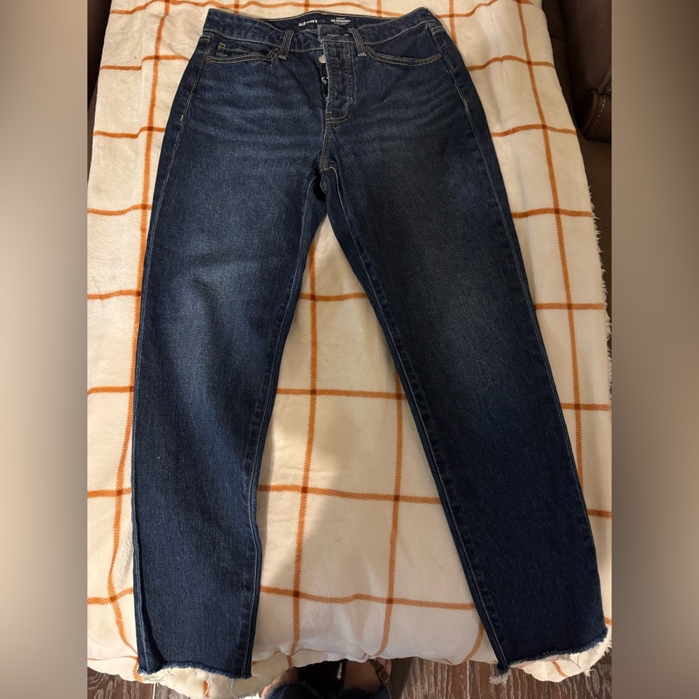Old Navy Women's Dark Blue Straight Leg Jeans
